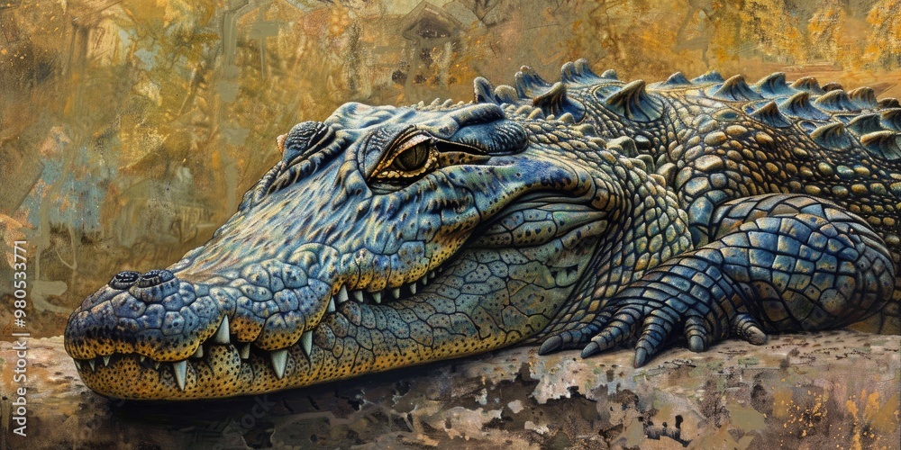 Fototapeta premium Close-up of a resting crocodile