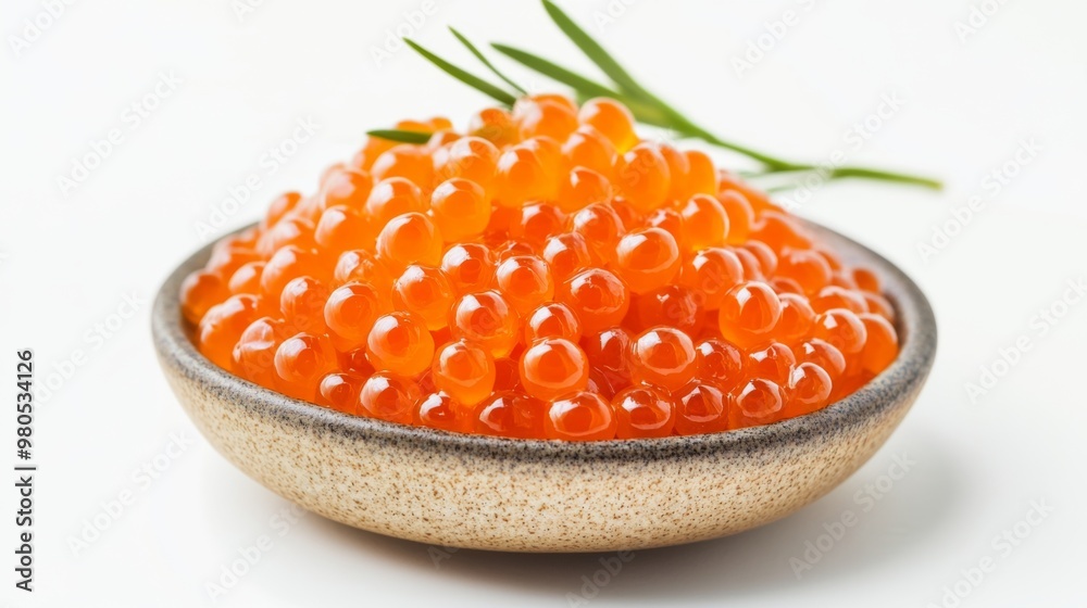 salmon caviar on a tiny plate salmon caviar on a tiny plate