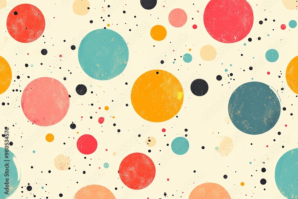 Abstract Retro Circle Pattern Seamless Background Abstract Retro Circle Pattern Seamless Background