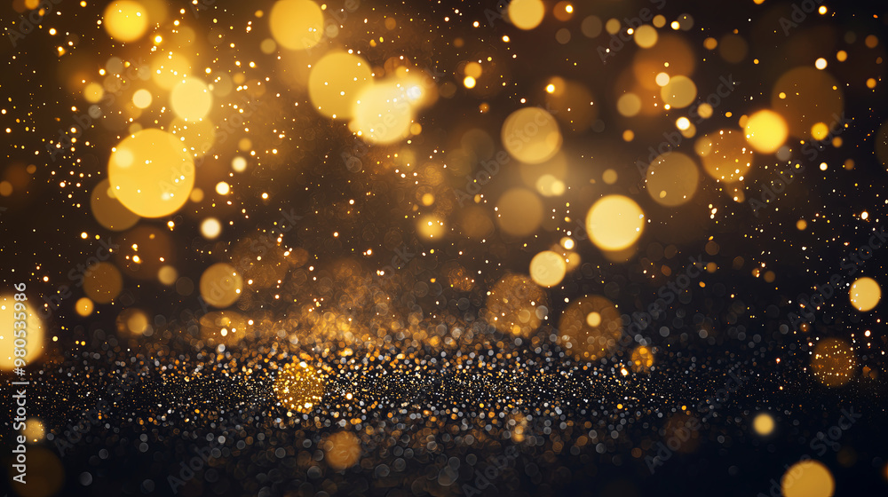 Obraz premium Golden Bokeh Sparkle Background