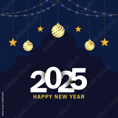 2025 Happy new year. Festival design for Christmas background