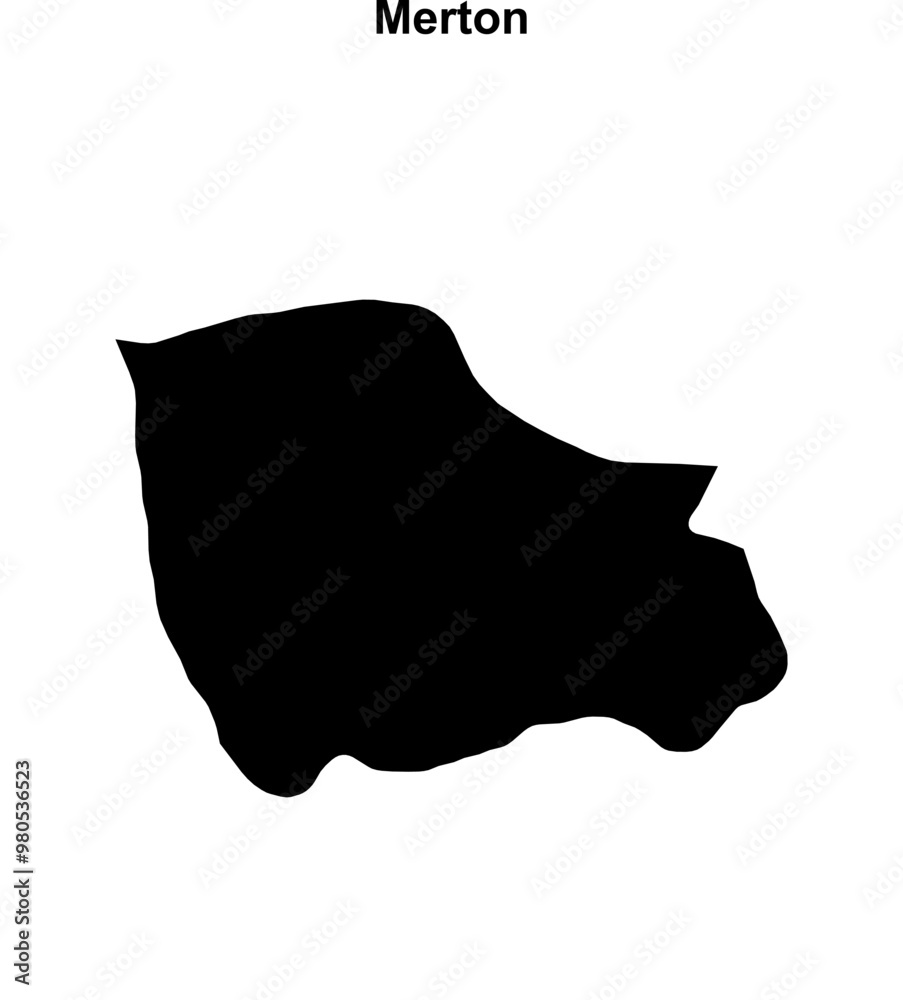 Merton blank outline map Merton blank outline map