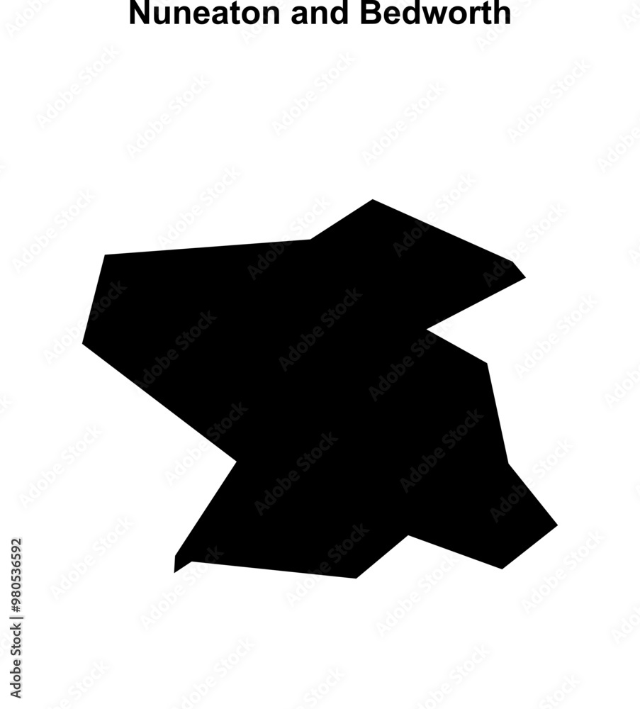 Nuneaton and Bedworth blank outline map Nuneaton and Bedworth blank outline map