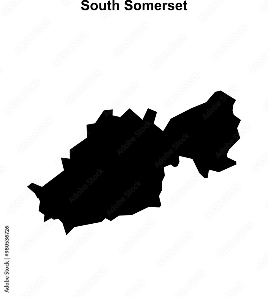 South Somerset blank outline map South Somerset blank outline map