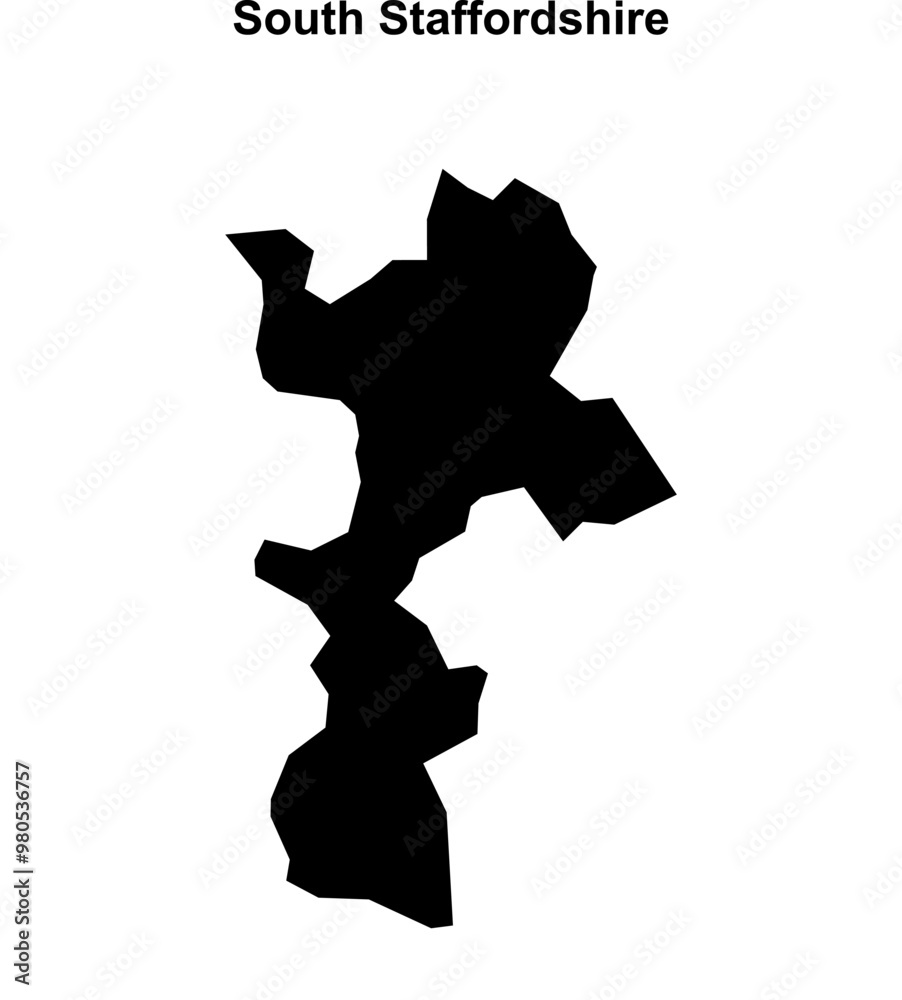 South Staffordshire blank outline map South Staffordshire blank outline map