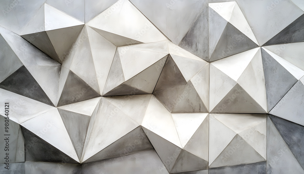 Fototapeta premium Clean, sharp geometric patterns in neutral tones, giving off a sleek, modern vibe