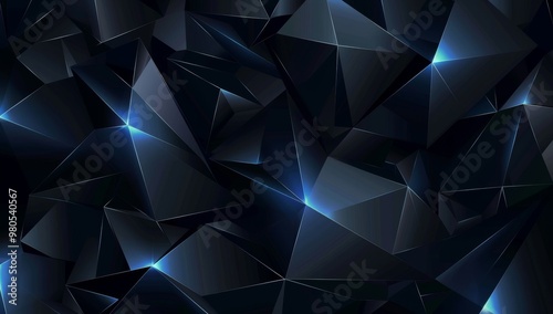 Modern background for design. 3D effect. Diagonal lines, stripes. Triangles. Gradient. Metallic sheen. Minimal. Web banner. Wide. Panoramic. Dark. Geometric shapes.