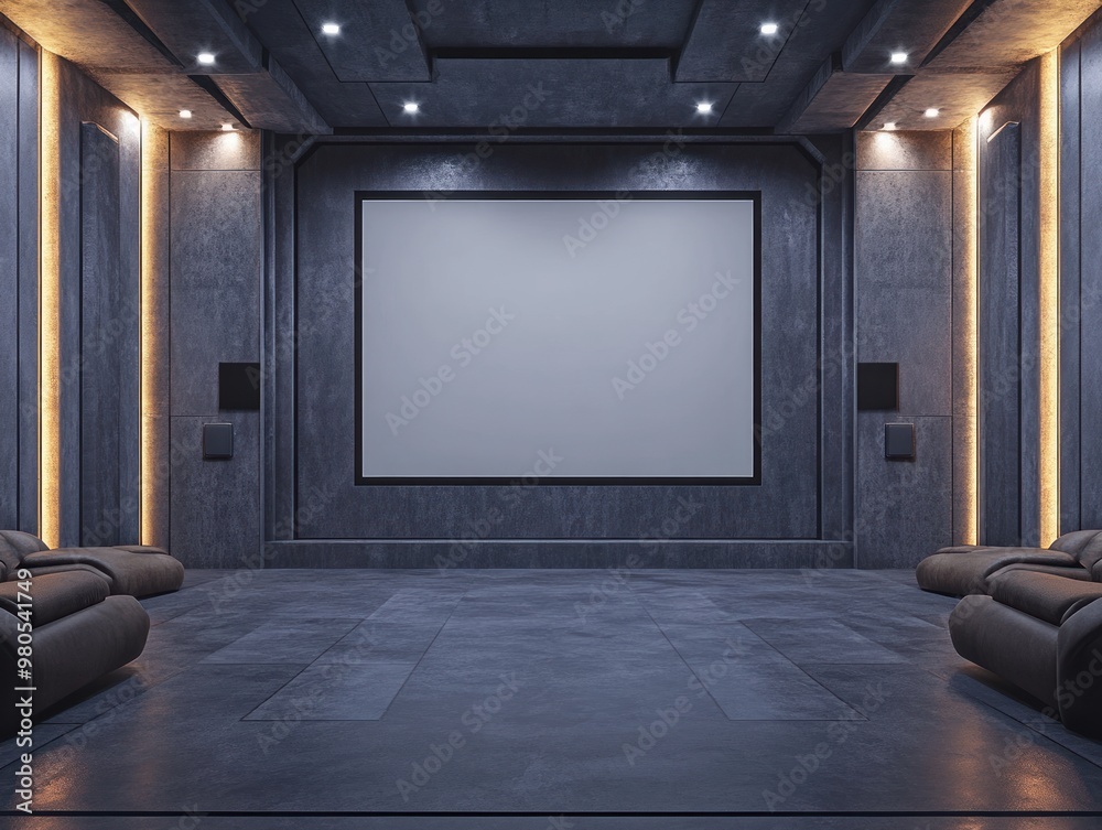 Fototapeta premium cinema hall with chairs and empty tv screen