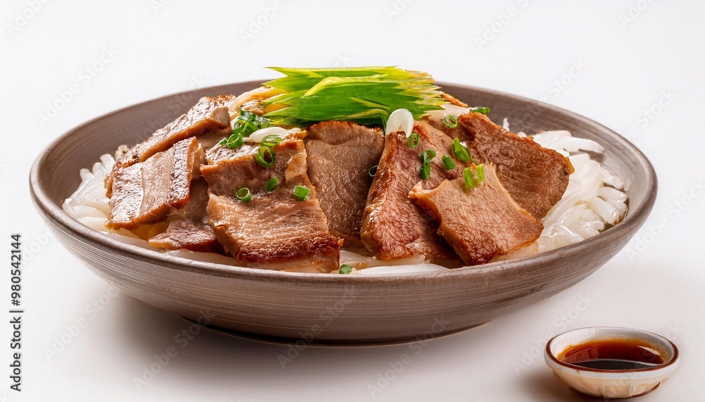 Korean Food, Galbi on white background isolated. Korean Food, Galbi on white background isolated.