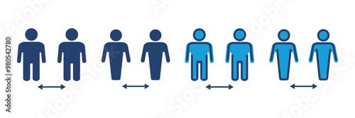 Social distance icon vector. social distancing icon. self quarantine sign