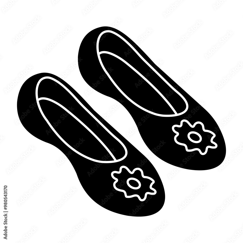 A colored design icon of shoes A colored design icon of shoes