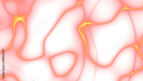 Energy lines with transparent gradient background. Elegant yellow and peach colours wavy line on Transparent png overlay background