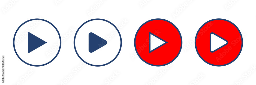 Play Icon vector. Play button vector icon Play Icon vector. Play button vector icon