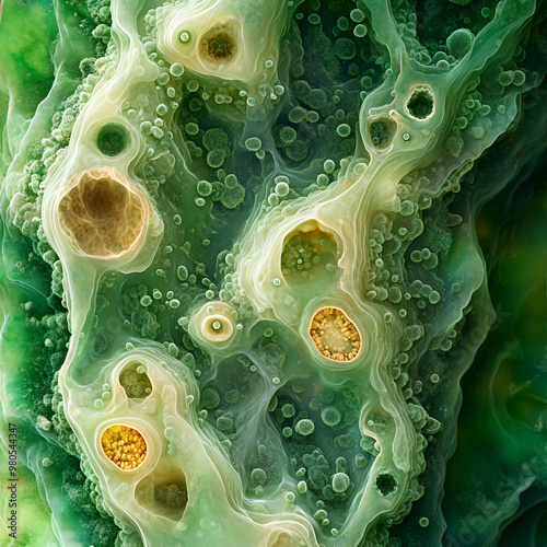 Microscopic View of Plant Cells and Cell Structure
