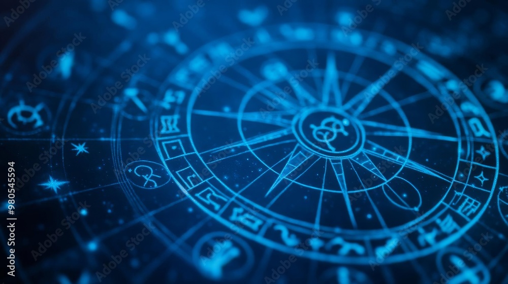 Cosmic representation of zodiac signs as ancient symbols on a mystical star map Cosmic representation of zodiac signs as ancient symbols on a mystical star map