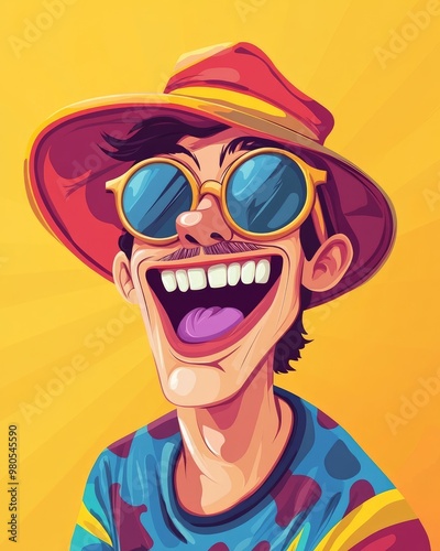 April fools day banner design with funny prank illustration
