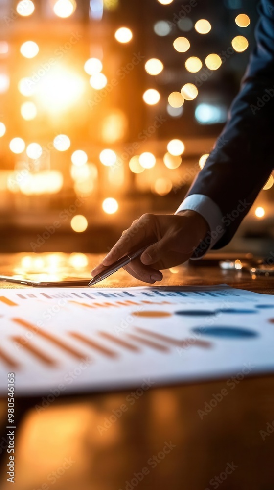 Two executives leaning over a table pointing at financial data during negotiation, business discussion, data-driven decision-making,