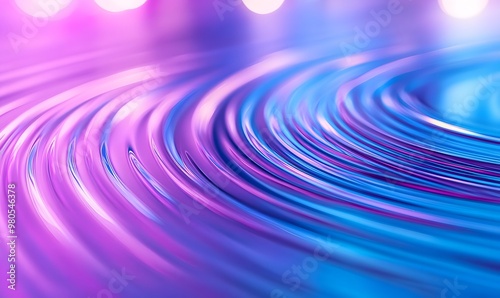 Blue and purple Abstract glass shape with colorful refraction effect, background with curved lines, a light blue and sky-blue gradient, illustration wallpaper, Transparency, 