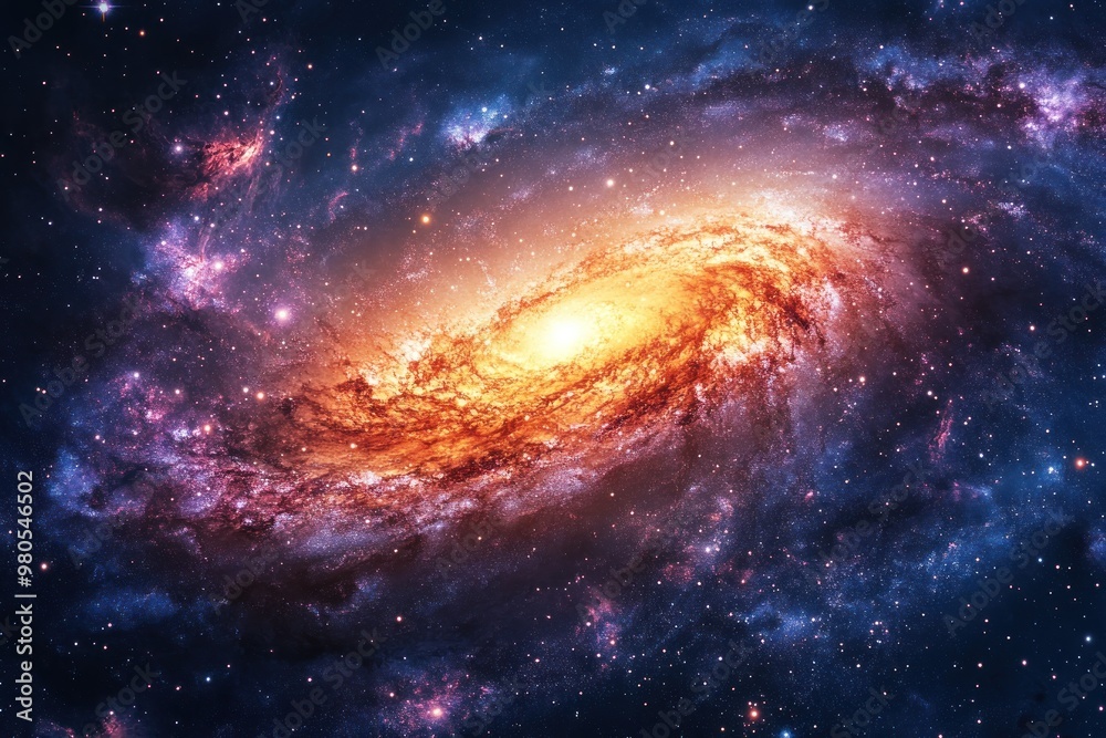 A Spiraling Galaxy in a Starry Universe A Spiraling Galaxy in a Starry Universe