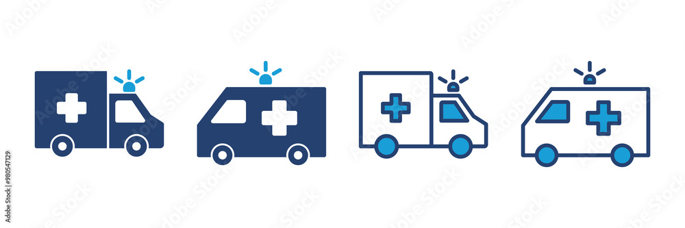 Ambulance icon vector. ambulance truck icon vector. ambulance car Ambulance icon vector. ambulance truck icon vector. ambulance car