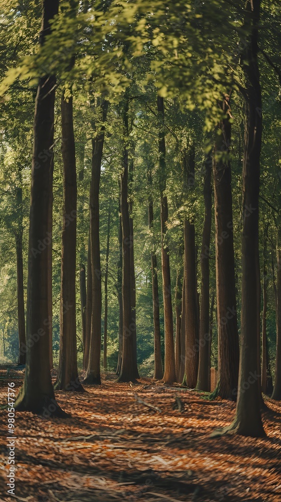 Obraz premium Autumn forest in the morning