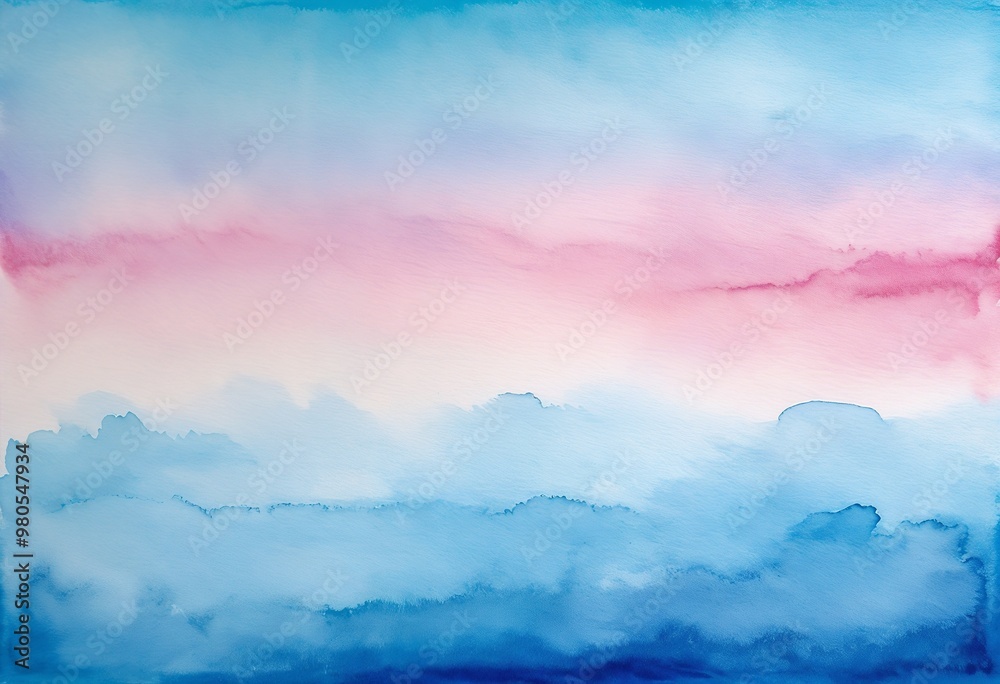 Serene abstract watercolor sky with soft blue and pink hues, watercolor art background for world women's day Serene abstract watercolor sky with soft blue and pink hues, watercolor art background for world women's day