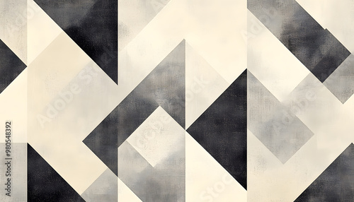 Clean, sharp geometric patterns in neutral tones, giving off a sleek, modern vibe