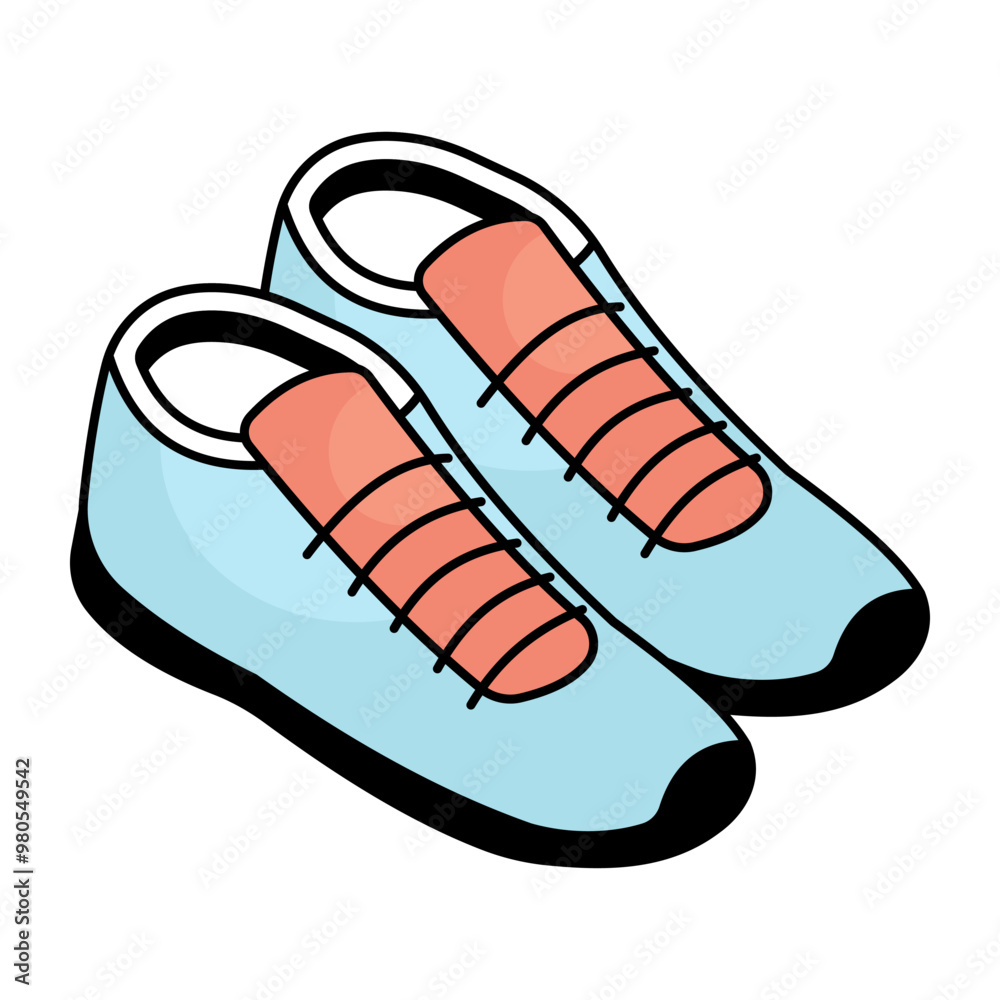 A colored design icon of shoes A colored design icon of shoes