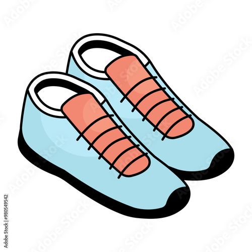 A colored design icon of shoes