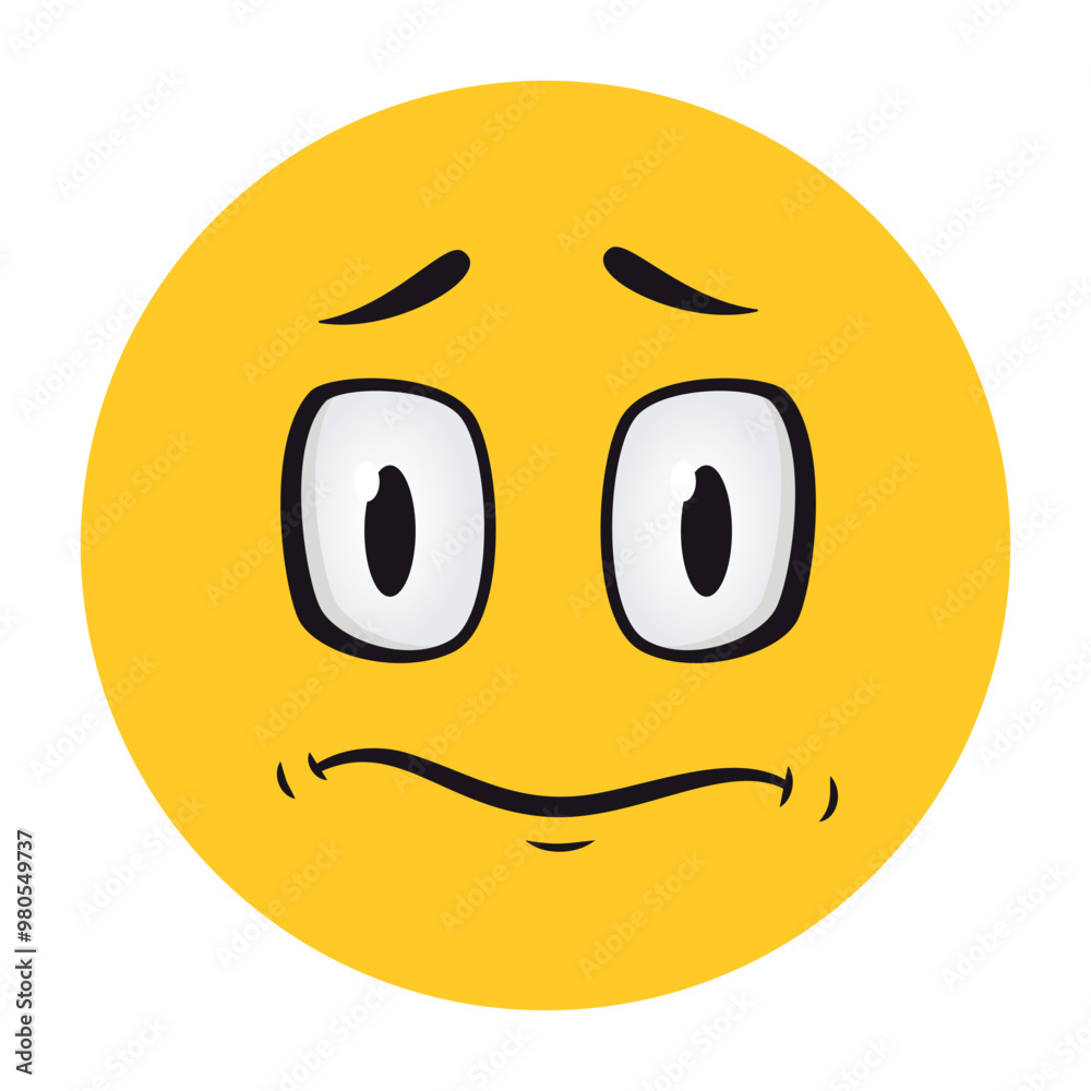 Fototapeta premium Cartoon faces. Funny face expressions, caricature emotions. Cute character with expressive eyes and mouth, vector smiley emoticon happy tongue emoticon