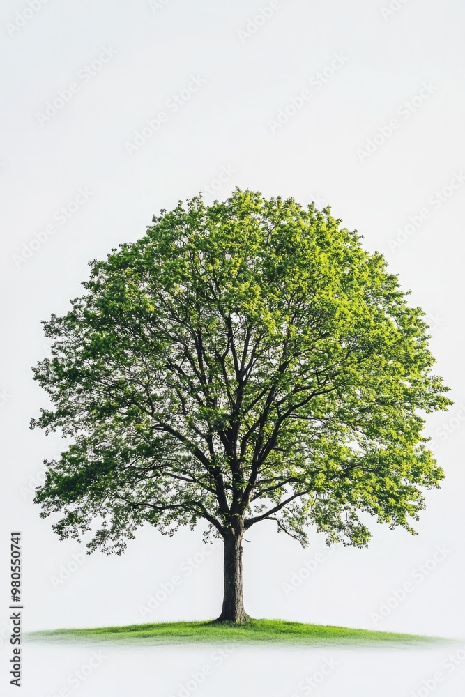 Obraz premium One Linden tree isolated on white background.