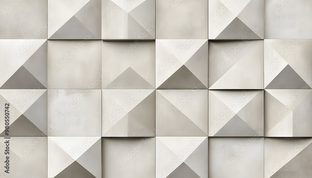 Obraz premium Clean, sharp geometric patterns in neutral tones, giving off a sleek, modern vibe