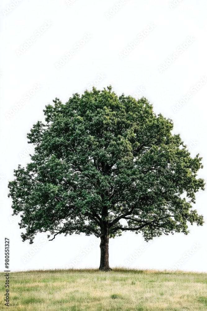 One oak tree isolated on white background. One oak tree isolated on white background.