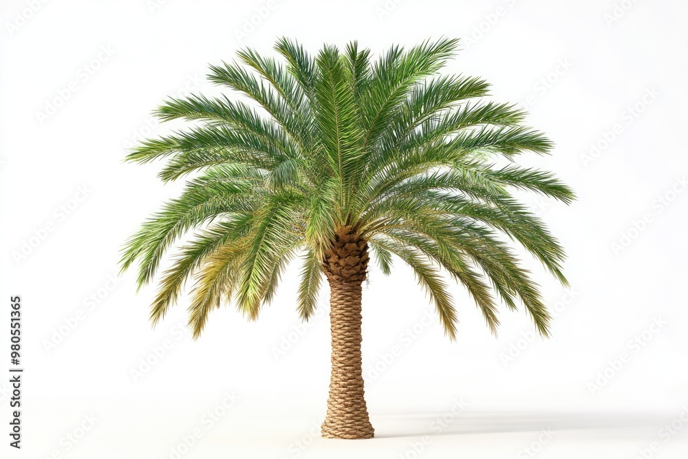 Obraz premium One palm tree isolated on white background.