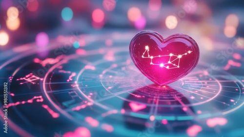 Virtual love, holographic zodiac photo