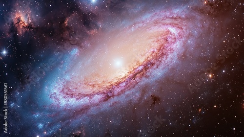 A Spiral Galaxy in a Starry Night Sky