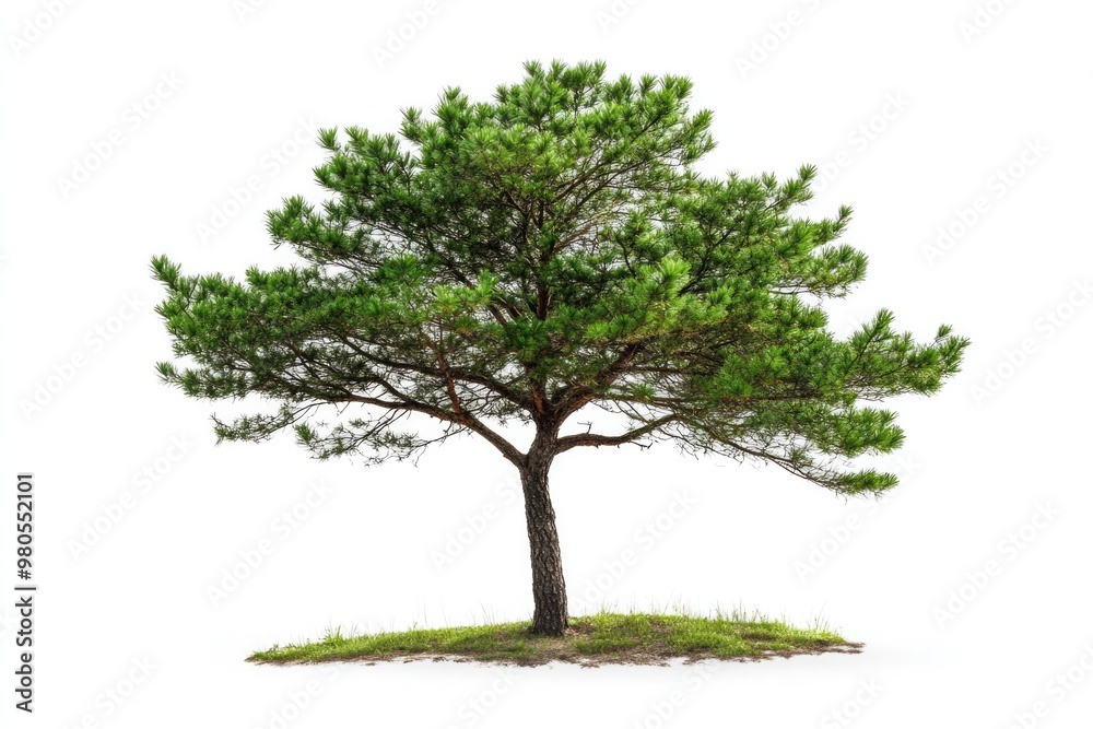 One pine tree isolated on white background. One pine tree isolated on white background.