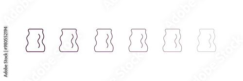 rag outline icon. Linear vector from fashion concept. 6 different line style rag icon included thin, light, regular, medium, bold, black