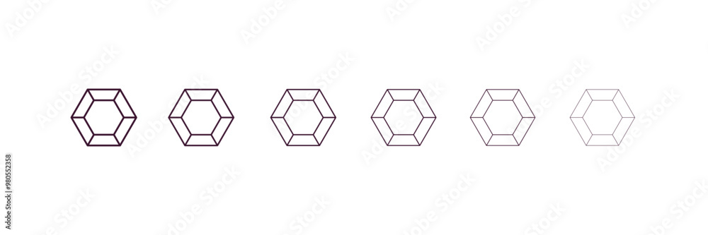 diamond precious stone outline icon. Linear vector from fashion concept. 6 different line style diamond precious stone icon included thin, light, regular, medium, bold, black diamond precious stone outline icon. Linear vector from fashion concept. 6 different line style diamond precious stone icon included thin, light, regular, medium, bold, black