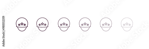 general helmet outline icon. Linear vector from fashion concept. 6 different line style general helmet icon included thin, light, regular, medium, bold, black