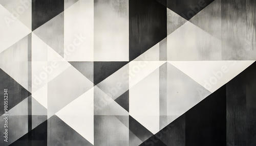 Clean, sharp geometric patterns in neutral tones, giving off a sleek, modern vibe