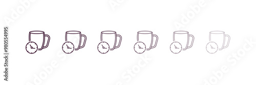 time to have a break  outline icon. Linear vector from food concept. 6 different line style time to have a break  icon included thin, light, regular, medium, bold, black