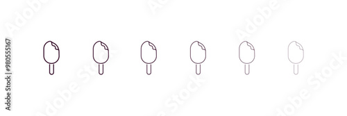 bitten ice cream  outline icon. Linear vector from food concept. 6 different line style bitten ice cream  icon included thin, light, regular, medium, bold, black