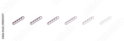 baguette  outline icon. Linear vector from food concept. 6 different line style baguette  icon included thin, light, regular, medium, bold, black