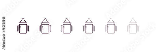sippy cup  outline icon. Linear vector from food concept. 6 different line style sippy cup  icon included thin, light, regular, medium, bold, black
