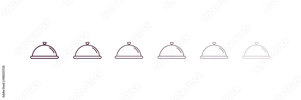 serving dish outline icon. Linear vector from food concept. 6 different line style serving dish icon included thin, light, regular, medium, bold, black serving dish outline icon. Linear vector from food concept. 6 different line style serving dish icon included thin, light, regular, medium, bold, black