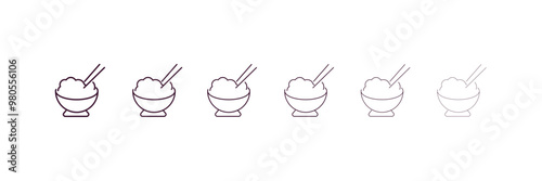 dandan noodles  outline icon. Linear vector from food concept. 6 different line style dandan noodles  icon included thin, light, regular, medium, bold, black photo