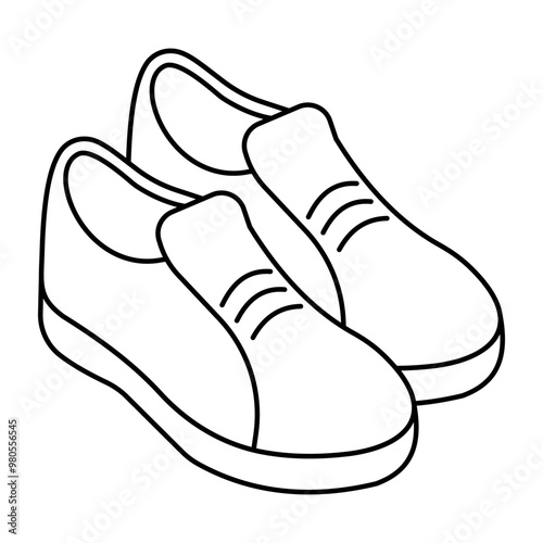A colored design icon of shoes