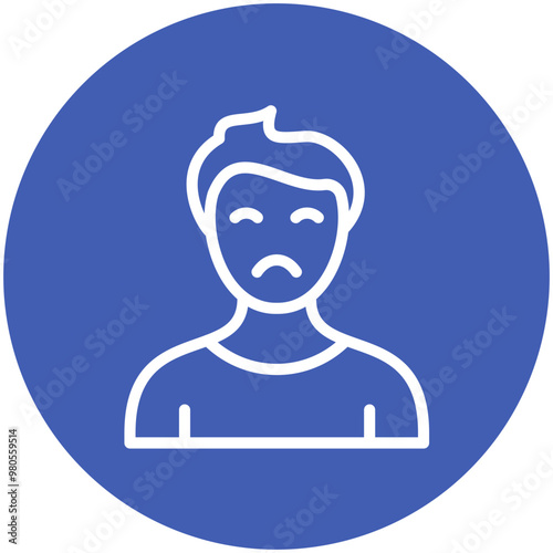 Sad vector icon illustration of Lifestyles iconset.
