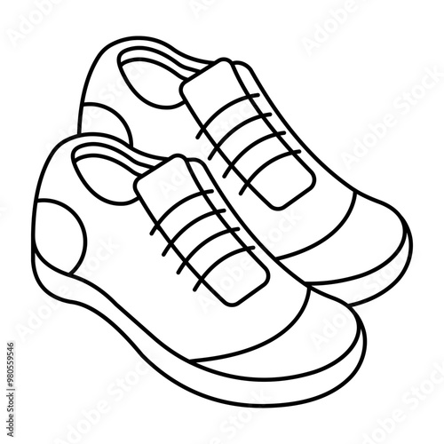 A colored design icon of shoes